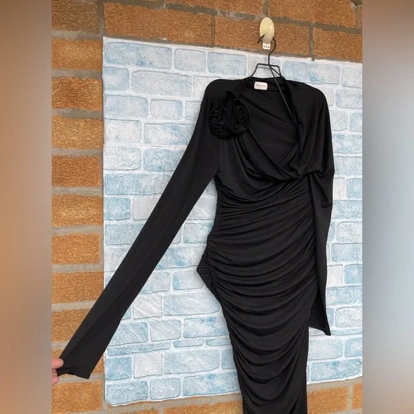 MAGDA BUTRYM Jersey Midi Dress With 3d Flower Applique size 34/4
